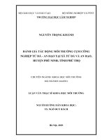 Luận văn thạc sĩ đánh giá tác động môi trường cụm công nghiệp tử đà   an đạo tại xã tử đà và an đạo, huyện phù ninh 
