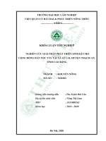 Khóa luận   quản lý đất đai và phát triển nông thôn  nghiên cứu giải pháp phát triển sinh kế cho cộng đồng dân tộc tày tại xã lê lai, huyện thạch an, tỉnh cao bằng