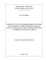 Nghiên cứu các yếu tố ảnh hưởng đến sự làm việc của máy bơm ly tâm dùng để bơm cấp liệu tại công ty tuyển than cửa ông và phương pháp nâng cao hiệu quả làm việc của chúng    