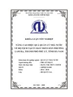 Nâng cao hiệu quả quản lý nhà nước về hộ tịch tại ủy ban nhân dân phường lam hạ thành phố phủ lý tỉnh hà nam