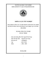 Hoạt động công tác xã hội trong chăm sóc sức khỏe người có công với cách mạng tại xã độc lập, kỳ sơn, hòa bình 