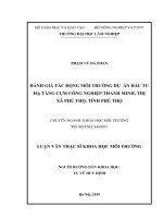 Luận văn thạc sĩ đánh giá tác động môi trường dự án đầu tư hạ tầng cụm công nghiệp thanh minh, thị xã phú thọ
