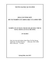 NGHIÊN cứu sử DỤNG TRO bã mía để THAY THẾ XI MĂNG TRONG sản XUẤT bê TÔNG 