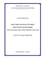Tài liệu luận văn Hoàn Thiện Xếp Hạng Tín Nhiệm Khách Hàng Doanh Nghiệp