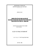 Nghiên cứu giải pháp nâng cao hiệu quả hoạt động tín dụng ngân hàng đối với phát triển kinh tế trên địa bàn thị xã cẩm phả   quảng ninh    