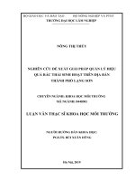 Luận văn thạc sĩ nghiên cứu đề xuất giải pháp quản lý hiệu quả rác thải sinh hoạt trên địa bàn thành phố lạng sơn 