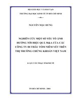 Tài liệu luận văn Nghiên Cứu Một Số Yếu Tố Ảnh Hưởng Tới Hiệu Quả M&A