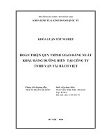 Hoàn thiện quy trình giao hàng xuất khẩu vận chuyển bằng đường biển tại công ty TNHH Vận tải Bách Việt