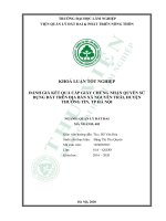 Đánh giá kết quả cấp giấy chứng nhận quyền sử dụng đất trên đại bàn xã nguyễn trãi, huyện thường tín, TP hà nội 