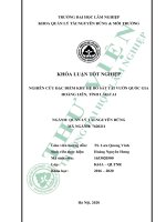 Nghiên cứu đặc điểm khu hệ bò sát tại vườn quốc gia hoàng liên, tỉnh lào cai 