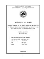 Nghiên cứu công tác kế toán tập hợp chi phí sản xuất và tính giá thành sản phẩm xây lắp tại công ty TNHH xây dựng bảo sơn hòa bình, tỉnh hòa bình(khóa luận   kinh tế và quản trị kinh doanh) 