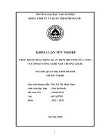 Khóa luận   kinh tế và quản trị kinh doanh  thực trạng hoạt động quản trị marketing của công ty cổ phần công nghệ nam trường giang 
