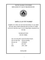 Nghiên cứu công tác kế toán bán hàng và xác định kết quả hoạt động kinh doanh tại công ty TNHH sản xuất thương mại và xuất nhập khẩu thanh tuấn, hà nội (khóa luận   kinh tế và quản trị kinh doanh) 