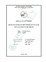 Khảo sát đánh giá quy trình sản xuất kệ ti vi tại công ty my house (khóa luận   công nghiệp gỗ) 