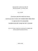 Ứng dụng Six sigma trong đánh giá chất lượng xét nghiệm tại bệnh viện hữu nghị Việt Đức