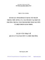 Luận văn thạc sĩ đánh giá tình hình sử dụng túi nilon trong tiêu dùng của người dân tại một số phường trung tâm 