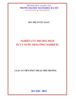 Luận án tiến sĩ nghiên cứu phương pháp xử lý nước thải công nghiệp in 