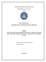 Xây dựng thực đơn, kế hoạch thực đơn và quản lý thực đơn tại bộ phận chế biến món ăn của khách sạn JW Marriott Hà Nội