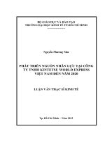 LUẬN văn THẠC sỹ PHÁT TRIỂN NGUỒN NHÂN lực tại CÔNG TY TNHH KINTETSU WORLD EXPRESS VIỆT NAM đến năm 2020 