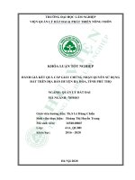 Đánh giá kết quả cấp giấy chứng nhận quyền sử dụng đất trên địa bàn huyện hạ hòa, tỉnh phú thọ (khóa luận   quản lý đất đai và phát triển nông thôn) 