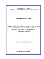 Nghiên cứu các yếu tố ảnh hưởng đến hành vi dự định của người dân trong công tác phòng, chống dịch bệnh sốt xuất huyết tại quận bình tân, thành phố hồ chí minh 