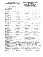 Đề thi thử tốt nghiệp THPT năm 2021 môn Địa lí có đáp án - Trường THPT Tôn Đức Thắng