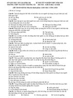 Đề thi thử tốt nghiệp THPT năm 2021 môn GDCD có đáp án - Trường THPT Nguyễn Trường Tộ