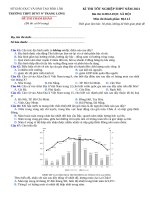 Đề thi thử tốt nghiệp THPT năm 2021 môn Địa lí có đáp án - Trường THPT DTNT N'' Trang Lơng