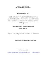 Luận văn thạc sĩ nghiên cứu thực trạng và đề xuất giải pháp quản lý rừng bền vững thông qua chứng chỉ rừng FSC 
