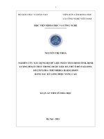 Luận văn Tiến sĩ Hóa học: Nghiên cứu xây dựng bộ dữ liệu phân tích định tính, định lượng hoạt chất trong dược liệu hà thủ ô đỏ Fallopia multiflora (Thunberg) Haraldson bằng sắc ký...