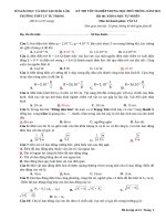 Đề thi thử tốt nghiệp THPT năm 2021 môn Vật lí có đáp án - Trường THPT Lý Tự Trọng