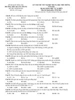 Đề thi thử tốt nghiệp THPT năm 2021 môn Sinh học có đáp án - Trường THPT Quang Trung