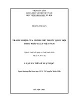 Luận án tiến sĩ: Trách nhiệm của Chính phủ trước Quốc hội theo pháp luật Việt Nam.