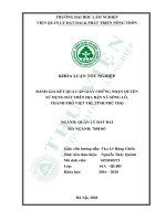 Đánh giá kết quả cấp giấy chứng nhận quyền sử dụng đất trên địa bàn xã sông lô, thành phố việt trì, tỉnh phú thọ (khóa luận   quản lý đất đai và phát triển nông thôn) 
