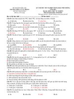 Đề thi thử tốt nghiệp THPT năm 2021 môn Sinh học có đáp án - Trường THPT Lý Tự Trọng