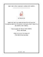 Thiết kế chế tạo thiết bị truyền dẫn quang NG SDH đa dịch vụ ứng dụng vào mạng truy nhập của hệ thống viễn thông (bản tóm tắt ngành kỹ thuật viễn thông) 