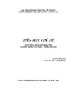 Biên mục chủ đề    giáo trình dành cho sinh viên chuyên ngành thư viện   thông tin học  