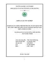 Đánh giá tác động môi trường dự án xây dựng nhà máy thủy điện hua bun tại xã nậm ban, huyện nậm nhùn, tỉnh lai châu 