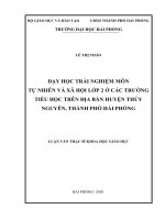 Luận văn Thạc sĩ Dạy học trải nghiệm môn tự nhiên và xã hội lớp 2