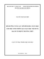 Luận văn Thạc sĩ Bồi dưỡng năng lực mô hình hóa toán học qua dạy học đại số giải tích ở THPT