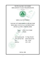 Giáo dục sức khỏe sinh sản cho học sinh trung học cơ sở an lạc, xã thống nhất, huyện lạc thủy, tỉnh hòa bình (khóa luận   kinh tế và quản trị kinh doanh) 