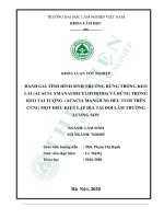 Đánh giá tình hình sinh trưởng rừng trồng keo lai (acacia xmanauriculiformis) và rừng trồng keo tai tượng (acacia mangium) đều tuổi trên cùng một điều kiện lập đại tại đội lâm trường lương sơn 