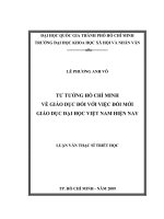 Tư tưởng hồ chí minh về giáo dục đối với việc đổi mới giáo dục đại học ở việt nam hiện nay     