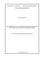 Luận văn Thạc sĩ Phát triển năng lực giao tiếp toán cho học sinh lớp 9 thông qua dạy học chủ đề đường tròn