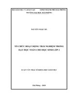 Luận văn Thạc sĩ Tổ chức hoạt động trải nghiệm trong dạy học Toán cho học sinh lớp 9