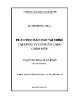 Luận văn thạc sĩ phân tích báo cáo tài chính tại công ty cổ phần cảng chân mây 