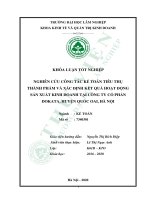 Nghiên cứu công tác kế toán tiêu thụ thành phẩm và xác định kết quả hoạt động sản xuất kinh doanh tại công ty cổ phần dokata, huyện quốc oai, hà nội 