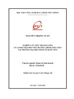 Nghiên cứu mức độ hài lòng của sinh viên đối với chương trình tiên tiến tại trường đại học kinh tế quốc dân (tóm tắt luận văn ngành quản trị kinh doanh) 