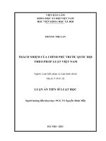 luận án tiến sĩ trách nhiệm của chính phủ trước quốc hội theo pháp luật việt nam 