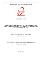 Nghiên cứu sự hài lòng về chất lượng dịch vụ chi trả lương hưu và trợ cấp bảo hiểm xã hội trên địa bàn thành phố hà nội (tóm tắt luận văn ngành quản trị kinh doanh) 